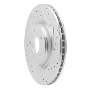 Chevrolet Cobalt Brake Rotor (1) - Front Right - R1 Concepts - Drilled & Slotted - Silver - `07-`10
